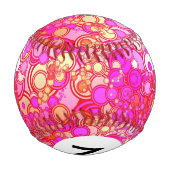 Balle De Baseball Monogramme - Cercles rétro (Dos)