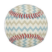 Balle De Baseball Monogramme Chevron motif sur texture de lin (Devant)