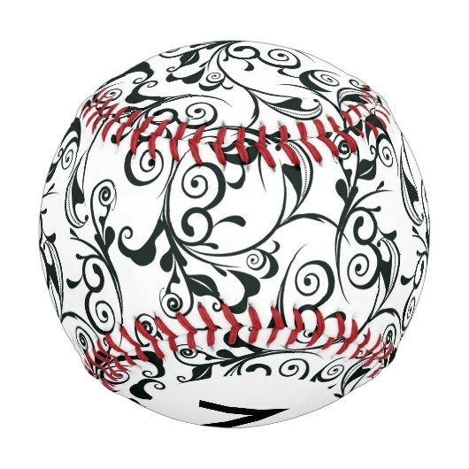 Balle De Baseball Monogramme Damask (Dos)