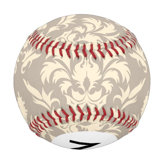 Balle De Baseball Monogramme Damask 2 (Dos)