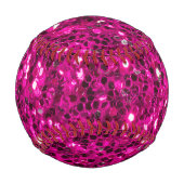Balle De Baseball Monogramme de parties scintillant étincelante rose (Dos)