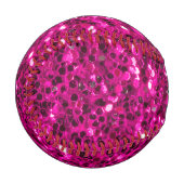 Balle De Baseball Monogramme de parties scintillant étincelante rose (Devant Gauche)