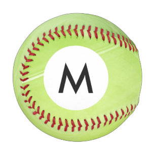 Balle De Baseball Monogramme Design de lumière verte dans un style