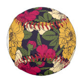 Balle De Baseball Monogramme Élégant motif floral (Devant)