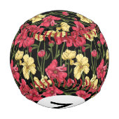 Balle De Baseball Monogramme Élégant motif floral 2 (Dos)