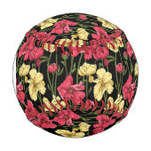 Balle De Baseball Monogramme Élégant motif floral 2 (Devant)