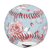 Balle De Baseball Monogramme Elégante rose roses 2 (Dos)