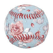 Balle De Baseball Monogramme Elégante rose roses 2 (Devant)
