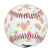 Balle De Baseball Monogramme Elégante rose roses 4 (Dos)