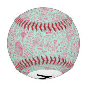 Balle De Baseball Monogramme Été joli motif floral (Dos)
