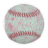 Balle De Baseball Monogramme Été joli motif floral (Devant)