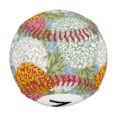 Balle De Baseball Monogramme Excellent motif avec chrysanthèmes (Dos)