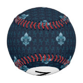 Balle De Baseball Monogramme Fleur De Lis Motif (Dos)