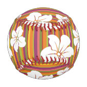Balle De Baseball Monogramme Fleurs blanches sur un arrière - plan r (Devant)