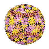 Balle De Baseball Monogramme Gerbera fleurs motif, arrière - plan (Devant)