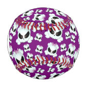 Balle De Baseball Monogramme Girly Skullz (Devant)