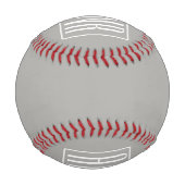 Balle De Baseball Monogramme initial | Blanc sur gris clair (Dos)