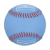 Balle De Baseball Monogramme Initiales 3 Moderne Gras | Bleu Clair (Dos)