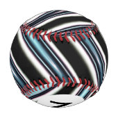 Balle De Baseball Monogramme Lignes Courbées Près D'Une Fractée (Dos)