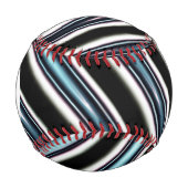 Balle De Baseball Monogramme Lignes Courbées Près D'Une Fractée (Devant)