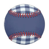Balle De Baseball Monogramme Marine En vichy bleu (Devant)