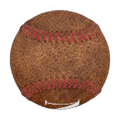 Balle De Baseball Monogramme moderne en cuir Brown Faux (Dos)