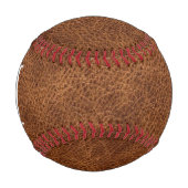 Balle De Baseball Monogramme moderne en cuir Brown Faux (Devant)