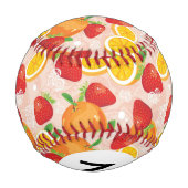 Balle De Baseball Monogramme motif Abstrait avec fraise (Dos)
