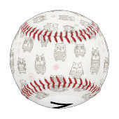 Balle De Baseball Monogramme Motif avec chouettes (Dos)