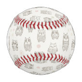 Balle De Baseball Monogramme Motif avec chouettes (Devant)
