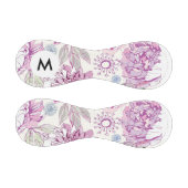 Balle De Baseball Monogramme Motif avec fleurs roses (Panneaux)