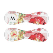 Balle De Baseball Monogramme Motif avec fleurs rouges (Panneaux)