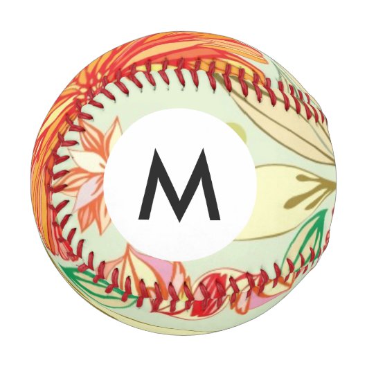 Balle De Baseball Monogramme Motif avec grille (Devant Gauche)