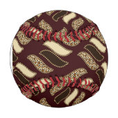 Balle De Baseball Monogramme motif de peau de guépard africain (Devant)