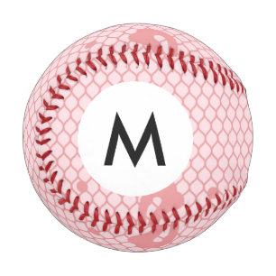 Balle De Baseball Monogramme motif dentelle, fleur vintage 3
