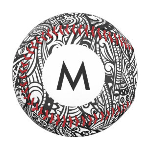Balle De Baseball Monogramme motif ethnique 3