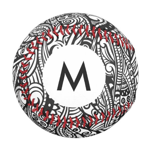 Balle De Baseball Monogramme motif ethnique 3 (Devant Gauche)