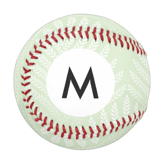 Balle De Baseball Monogramme motif feuillage classique (Devant Gauche)