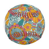 Balle De Baseball Monogramme Motif floral coloré (Devant)