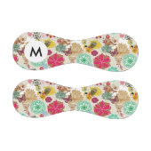 Balle De Baseball Monogramme Motif floral en style rétro (Panneaux)