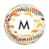 Balle De Baseball Monogramme Mustache motif 3 (Devant Gauche)
