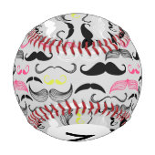 Balle De Baseball Monogramme Mustache motif, style rétro (Dos)