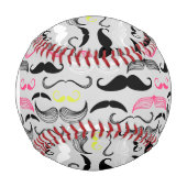 Balle De Baseball Monogramme Mustache motif, style rétro (Devant)