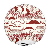 Balle De Baseball Monogramme Mustache motif, style rétro 3 (Dos)