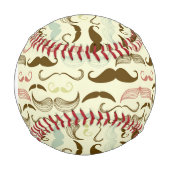 Balle De Baseball Monogramme Mustache motif, style rétro 4 (Devant)
