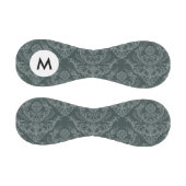 Balle De Baseball Monogramme Papier peint vert fleuri damassé (Panneaux)