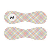 Balle De Baseball Monogramme Pastel Plaid (Panneaux)