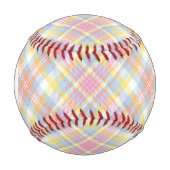 Balle De Baseball Monogramme Pastel Plaid (Devant)
