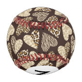Balle De Baseball Monogramme Peau animale avec le coeur (Dos)