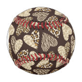 Balle De Baseball Monogramme Peau animale avec le coeur (Devant)